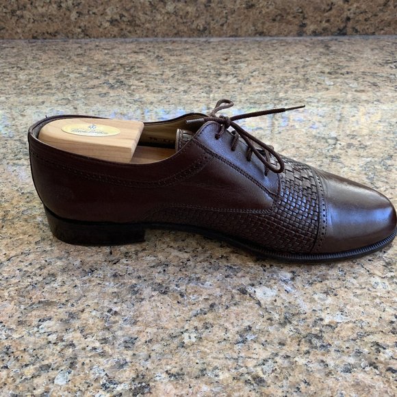 Vintage Bally Brown Leather Basket Weave Loafers main image 6